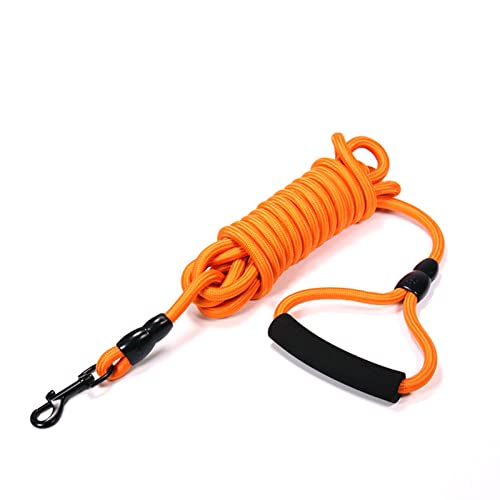 Hundeleine Hundeleine für kleine große Hunde Katzenleine Lange Leinen 2 m/3 m/5 m/10 m mit Griffseil Schleppleine für Hunde(Orange,Diameter 0.8cm X 5m) von DGOINGPI