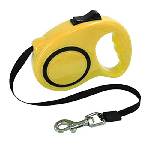 Hundeleine Pet Automatische einziehbare Zugseil Hundeleine Einziehbare Hundekette Heimtierbedarf Schleppleine für Hunde(C-Yellow,5 M) von DGOINGPI