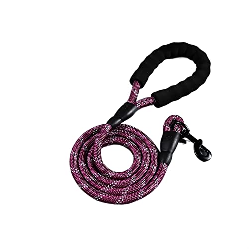 Hundeleine Reflektierende Nylon-Leinen, mittelgroße Welpenhalsbandleinen, Führstrick, Haustiergeschirr Schleppleine für Hunde(Fuchsia,2.0Mx1.0CM) von DGOINGPI