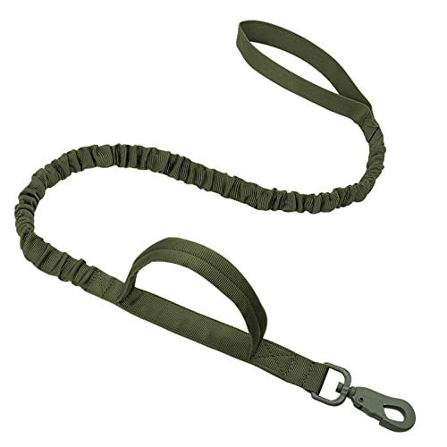 Hundeleine Taktisches Hundehalsband, verstellbares Nylon-Militär-Hundehalsband, Leine für mittelgroße und große Hunde Schleppleine für Hunde(Green Leash,L) von DGOINGPI