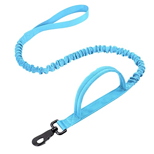 Hundeleine Taktisches Hundehalsband-Leine-Set, verstellbar, militärisches Haustier-Halsband, Bungee-Leine, mittelgroßer Hund Schleppleine für Hunde(Blue Leash,XL) von DGOINGPI