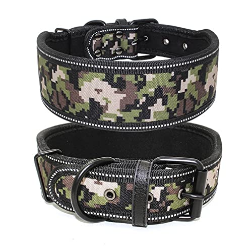 Hundeleine Verstellbares Hundehalsband mit Schnalle für kleine, mittelgroße Hunde, Pitbull-Leine, Hundekette Schleppleine für Hunde(Army Camouflage,M) von DGOINGPI