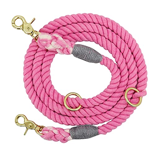 Hundeleine Weiche Hundeleine, Seil, Nylon, kleine, mittelgroße, große Hundeleinen, Welpengehen Schleppleine für Hunde(180cm Pink) von DGOINGPI