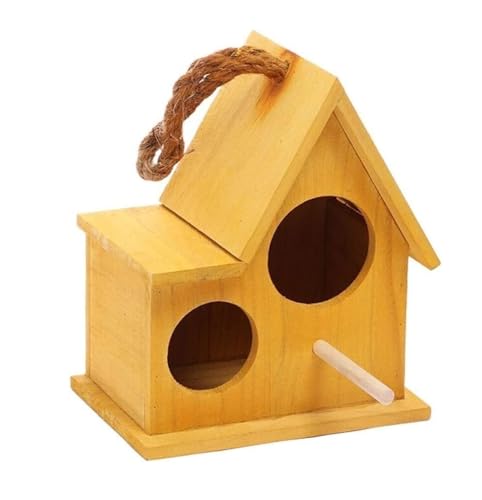 Vogelkäfig Für Vögel Holz Vogelkäfige Langlebig Vogelkäfig Tragbare Vintage Vogel Haus Träger Outdoor Vogel Träger Hause Innen Vogelkäfig Vogelhaus(Yellow) von DGSYUAN