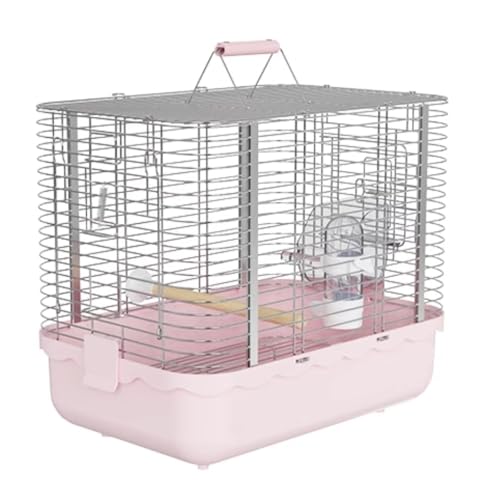 Vogelkäfig Für Vögel Kunststoff-Vogelkäfig, Kleiner Vogelkäfig Mit Futternäpfen, Vogelkäfig Für Sittiche, Wellensittiche Vogelkäfig Vogelhaus(Pink) von DGSYUAN