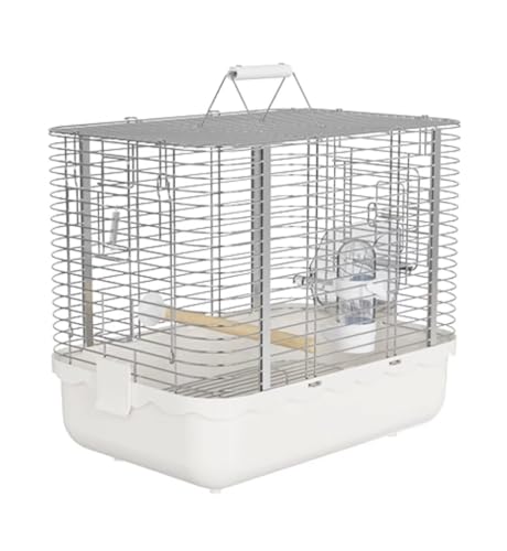 Vogelkäfig Für Vögel Kunststoff-Vogelkäfig, Kleiner Vogelkäfig Mit Futternäpfen, Vogelkäfig Für Sittiche, Wellensittiche Vogelkäfig Vogelhaus(White) von DGSYUAN