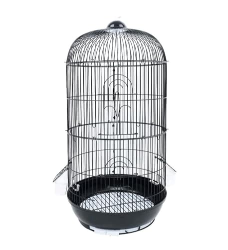 Vogelkäfig Für Vögel Metall Vogelkäfig Runde Vogel Haus Träger Schmiedeeisen Vogelkäfig Tragbare Langlebige Vogel Träger Für Innen Vogelkäfig Vogelhaus(Black,34 * 70cm) von DGSYUAN