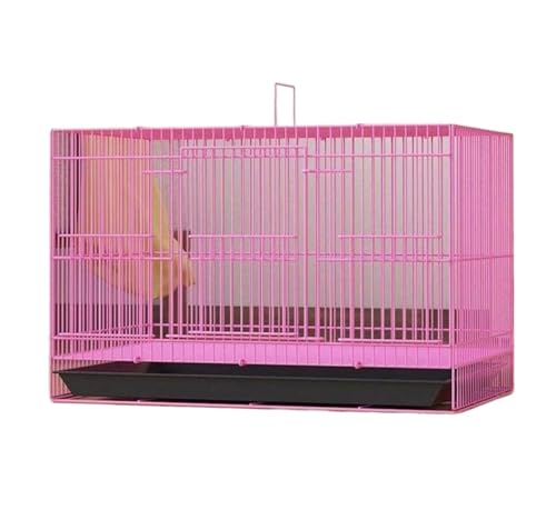 Vogelkäfig Für Vögel Rechteckige Vogelträger ABS Boden Rollständer Haustier Vogelkäfig Flugkäfig Mit Feeder Für Home Hotel Vogelkäfig Vogelhaus(Pink,35 * 25cm) von DGSYUAN