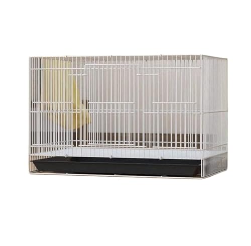 Vogelkäfig Für Vögel Rechteckige Vogelträger ABS Boden Rollständer Haustier Vogelkäfig Flugkäfig Mit Feeder Für Home Hotel Vogelkäfig Vogelhaus(White,35 * 25cm) von DGSYUAN