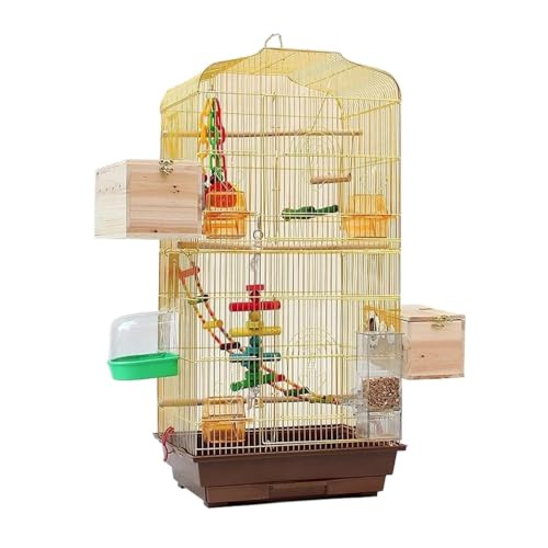 Vogelkäfig Für Vögel Retro-Vogelkäfige, Großer Vogelkäfig, Quadratisch, Gold, Tragbar, Langlebig, Vogelhäuschen, Träger Für Zuhause Vogelkäfig Vogelhaus von DGSYUAN