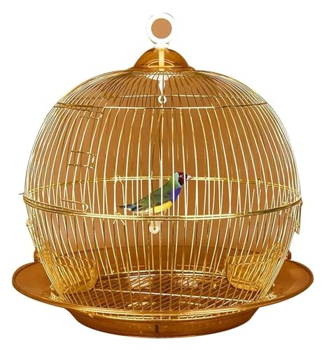 Vogelkäfig Für Vögel Runde Vogelkäfige Für Sittiche, Metallkäfig Für Nymphensittiche, Papageienkäfig, Hängender Vogelkäfig, Vintage-Goldsittichkäfig Vogelkäfig Vogelhaus von DGSYUAN