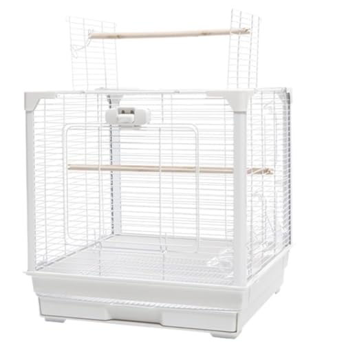 Vogelkäfig Für Vögel Schmiedeeisen-Vogelkäfig, Kunststoff-Vogelflugkäfige Mit Bodenschale, Papageienkäfig Für Sittiche, Turteltauben Vogelkäfig Vogelhaus(White) von DGSYUAN