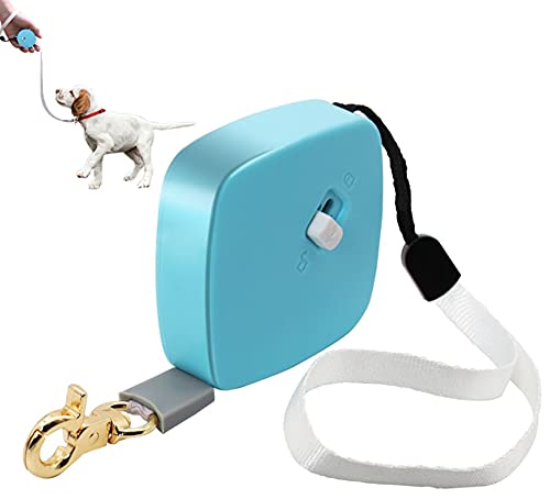 6,5ft Einziehbare Hundeleine Für Kleine Hunde Katzen Bis Zu 11lbs, Anti-Pull Starkes Nylonband, Hände Frei, Tragbare Hundeleine Mit Handschlaufe Für Walking Running ( Farbe : Blue , Größe : Square ) von DHGTEP