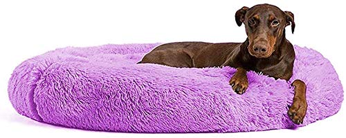 DHGTEP 50cm-120cm Rundes Wolke Plüsch Hundebett Für Grosse Kleine Mittlere Katzen Hunde, Katzenkorb Beruhigender Zum Schlafen Hundekörbchen, Wasserdicht Anti-Rutsch Katzenbett Waschbar von DHGTEP