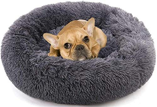 DHGTEP 50cm-120cm Rundes Wolke Plüsch Hundebett Für Grosse Kleine Mittlere Katzen Hunde, Katzenkorb Beruhigender Zum Schlafen Hundekörbchen, Wasserdicht Anti-Rutsch Katzenbett Waschbar von DHGTEP