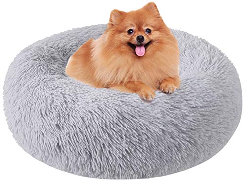 DHGTEP 50cm-120cm Rundes Wolke Plüsch Hundebett Für Grosse Kleine Mittlere Katzen Hunde, Katzenkorb Beruhigender Zum Schlafen Hundekörbchen, Wasserdicht Anti-Rutsch Katzenbett Waschbar von DHGTEP