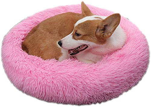 DHGTEP 50cm-120cm Rundes Wolke Plüsch Hundebett Für Grosse Kleine Mittlere Katzen Hunde, Katzenkorb Beruhigender Zum Schlafen Hundekörbchen, Wasserdicht Anti-Rutsch Katzenbett Waschbar von DHGTEP