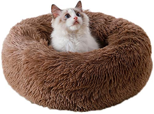 DHGTEP 50cm-120cm Rundes Wolke Plüsch Hundebett Für Grosse Kleine Mittlere Katzen Hunde, Katzenkorb Beruhigender Zum Schlafen Hundekörbchen, Wasserdicht Anti-Rutsch Katzenbett Waschbar von DHGTEP