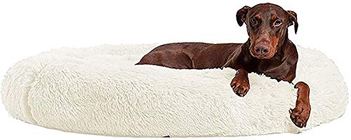 DHGTEP 50cm-120cm Rundes Wolke Plüsch Hundebett Für Grosse Kleine Mittlere Katzen Hunde, Katzenkorb Beruhigender Zum Schlafen Hundekörbchen, Wasserdicht Anti-Rutsch Katzenbett Waschbar von DHGTEP