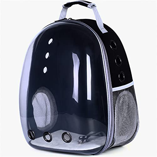 DHGTEP Astronautenfenster Luftblase Tragetasche Atmungsaktive Raumkapsel Transparente Katzentragetasche Hund Katzenrucksack (Farbe : Black, Größe : L33xW28xH44cm) von DHGTEP