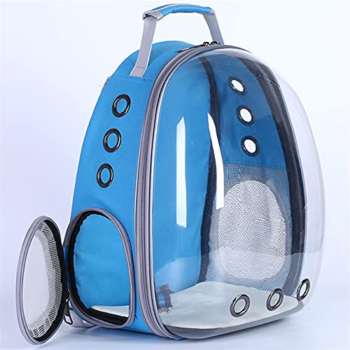 DHGTEP Astronautenfenster Luftblase Tragetasche Atmungsaktive Raumkapsel Transparente Katzentragetasche Hund Katzenrucksack (Farbe : Blue, Größe : L33xW28xH44cm) von DHGTEP