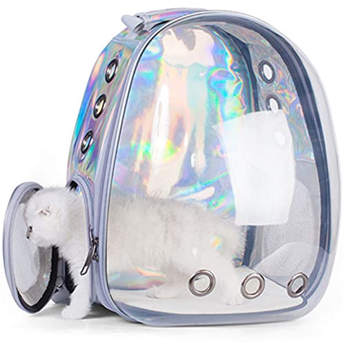 DHGTEP Astronautenfenster Luftblase Tragetasche Atmungsaktive Raumkapsel Transparente Katzentragetasche Hund Katzenrucksack (Farbe : Bright Gray, Größe : L33xW28xH44cm) von DHGTEP