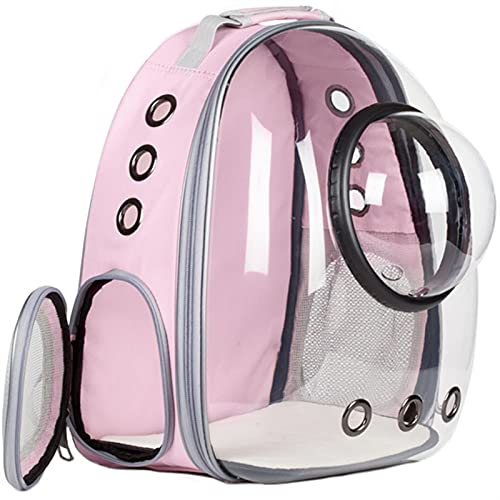 DHGTEP Astronautenfenster Luftblase Tragetasche Atmungsaktive Raumkapsel Transparente Katzentragetasche Hund Katzenrucksack (Farbe : Pink with Cover, Größe : L33xW28xH44cm) von DHGTEP