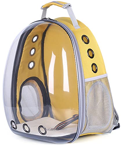 DHGTEP Astronautenfenster Luftblase Tragetasche Atmungsaktive Raumkapsel Transparente Katzentragetasche Hund Katzenrucksack (Farbe : Yellow, Größe : L33xW28xH44cm) von DHGTEP