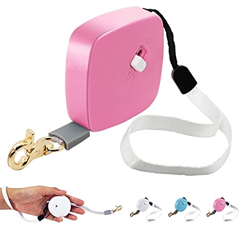 DHGTEP Einziehbare Hundeleine 6.5ft, Tragbare Nylon-Hundeleine Für Kleine Hunde Katzen Bis Zu 11lbs Mit Handschlaufe, Freihändig (Farbe : Pink, Größe : Square) von DHGTEP