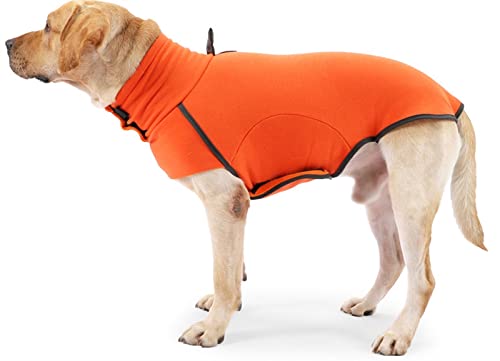 DHGTEP Hochgeschlossener Fleece Hundemantel Bauchbinden für Kleine Mittelgroße Hunde Kleidung Pullover für Französische Bulldogge Corgi Windhunde Labrador Golden Retriever (Farbe : Orange, Größe : S) von DHGTEP