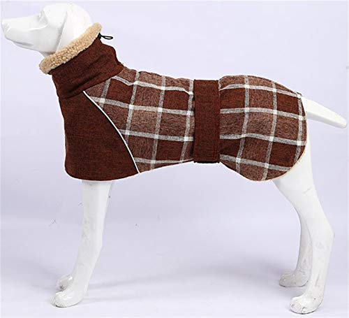 DHGTEP Hund Fleece-Pullover Hundekleidung Medium Winter Warmer Hundemantel für Kleinen Mittelgroßen Hund Dobermann Baumwolle Jacken Kleidung (Color : Brown, Size : M) von DHGTEP