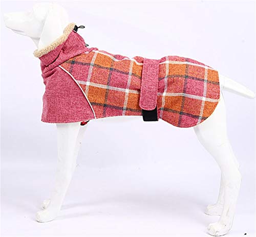 DHGTEP Hund Fleece-Pullover Hundekleidung Medium Winter Warmer Hundemantel für Kleinen Mittelgroßen Hund Dobermann Baumwolle Jacken Kleidung (Color : Pink, Size : XL) von DHGTEP