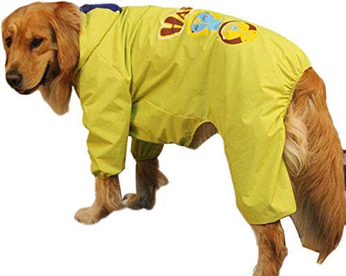 DHGTEP Hund Jacke Wasserdicht Langlebig Haustier Kleidung Wasser Hund Welpen Hoodie Glättung Hund Outdoor für Kleine Mittlere Große Hunde (Color : Yellow, Size : 30) von DHGTEP