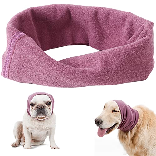 DHGTEP Hund Schnauze Snood Stirnband Snood für Winter Katze Hund Ohrenschützer für Komfort Anti-Angst Baden Grooming Reduzierung Lärm Hund Kopf Wickeln Hut (Farbe : Pink, Größe : L) von DHGTEP