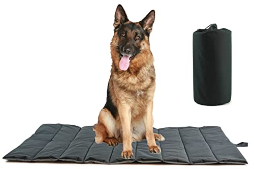 DHGTEP Hundebett Reisematte Zubehör Outdoor Tragbar Wasserdicht Faltbar Roll Up Sofa Hundebett Zwinger Auto Haustier Matte Großes Hundezubehör (Farbe : Schwarz, Größe : 110x68cm) von DHGTEP