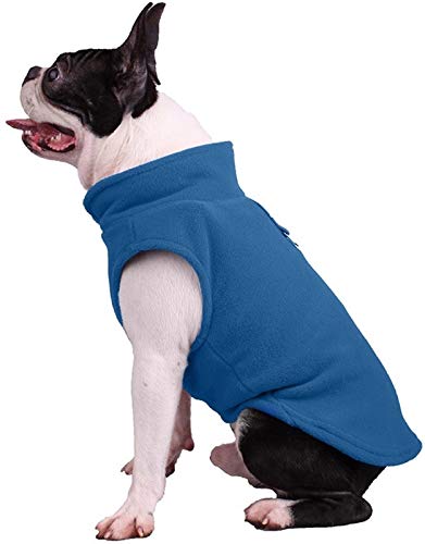 DHGTEP Hundejacken Winter Warme Weste Welpenmantel Weicher Atmungsaktiver Fleece-Pullover für Kleine Mittlere Große Hunde Outdoor-Weste Kleidung (Color : Blue, Size : XL) von DHGTEP