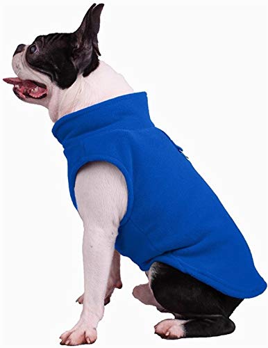 DHGTEP Hundejacken Winter Warme Weste Welpenmantel Weicher Atmungsaktiver Fleece-Pullover für Kleine Mittlere Große Hunde Outdoor-Weste Kleidung (Color : Dark Blue, Size : L) von DHGTEP