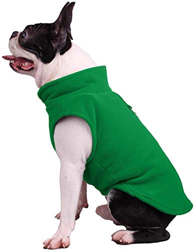 DHGTEP Hundejacken Winter Warme Weste Welpenmantel Weicher Atmungsaktiver Fleece-Pullover für Kleine Mittlere Große Hunde Outdoor-Weste Kleidung (Color : Green, Size : L) von DHGTEP