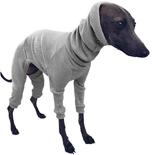 DHGTEP HundemäNtel Hund Fleece Onesie Jumper mit Vier Beinen Haustier Hundesweater Haustier Baumwollmantel Kleidung für Welpen Kleine Mittlere Große Hund (Color : Gray, Size : 5XL) von DHGTEP