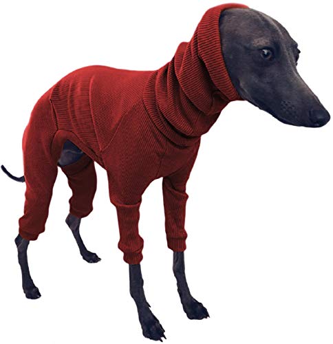 DHGTEP HundemäNtel Hund Fleece Onesie Jumper mit Vier Beinen Haustier Hundesweater Haustier Baumwollmantel Kleidung für Welpen Kleine Mittlere Große Hund (Color : Red, Size : 4XL) von DHGTEP