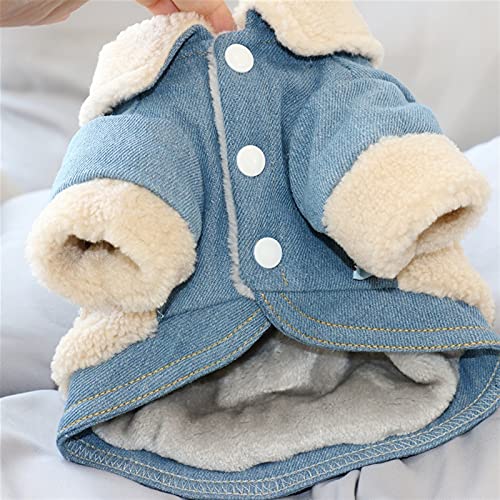 DHGTEP Hundemantel Jacke Für Winter Warm, Luxus Parka Hundekleidung Für Kleine Mittlere Hunde (Farbe : Blau, Größe : Medium) von DHGTEP