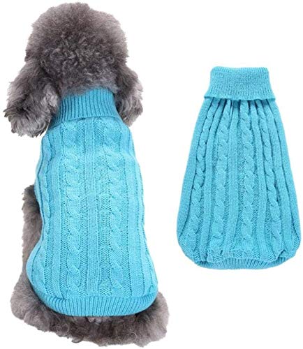 DHGTEP Hundemantel für Kleine Hunde Winter Pullover Warme Herbst Winter Haustier Baumwollmantel Kleidung für Welpe Kleiner Mittlerer Hund (Color : Bue, Size : 3XL) von DHGTEP