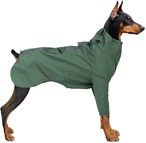 DHGTEP Hunderegenmantel Wasserdicht Nylon Regencape Für Hunde, Outdoor Hundemantel Mit Verstellbarem Hals Brust, Für Kleine Mittlere Große Hunde Camping Wandern (Color : Grün, Size : S) von DHGTEP