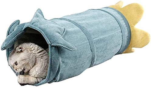 DHGTEP Katze Tunnel Cord Lustige Katze Tunnel Spielzeug 2 Löcher Hält Warm und Quietschen Papier Den Ganzen Winter Lang (Color : Green, Size : S) von DHGTEP