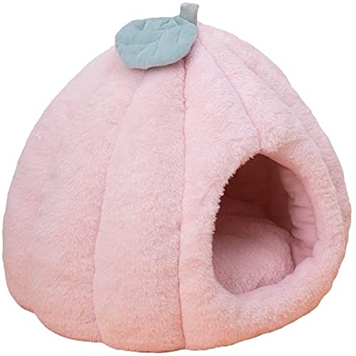 DHGTEP Katzenbett Plüsch Winter Warm Beruhigend Schlafsack Welpe Hund Iglu Haus Flauschiges Zelt Mit Abnehmbarem Waschbarem Kissen Für Innen Klein Mittel Katzen Hunde (Farbe : Pink, Size : L) von DHGTEP