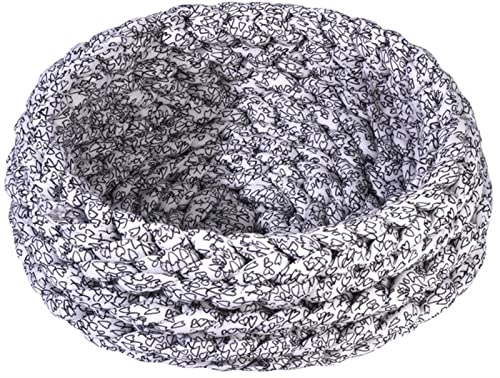 DHGTEP Katzenbetten Weiches Warmes Beruhigendes Bett Handgemachtes Stricken Donut Kissen Rund Welpe Kätzchen Hundesofa Waschbar Bett für Kleine Hunde Katzen (Farbe : Grau, Größe : 35cm/13.7inch) von DHGTEP