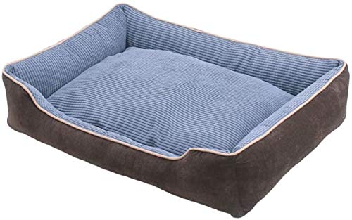 DHGTEP Orthopädisches Hundebett, Warmes Weiches Haustier Beruhigungsbett mit Abnehmbarem Bezug, Waschbares Hundekissen Schlafsofa für Großen Mittleren Hund (Color : Blue, Size : 90cm) von DHGTEP