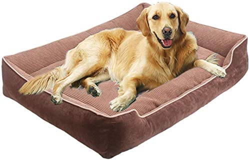 DHGTEP Orthopädisches Hundebett, Warmes Weiches Haustier Beruhigungsbett mit Abnehmbarem Bezug, Waschbares Hundekissen Schlafsofa für Großen Mittleren Hund (Color : Brown, Size : 110cm) von DHGTEP