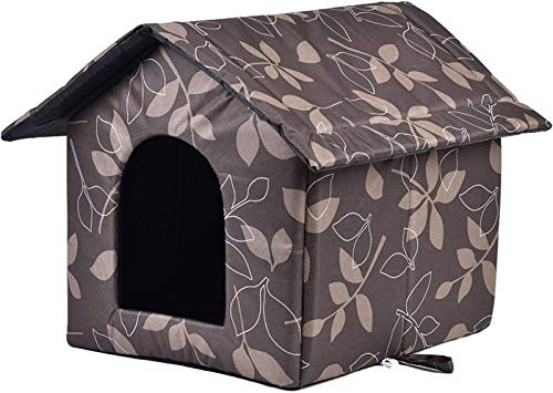 DHGTEP Outdoor Katzenhöhle Winterfest Wasserdicht Wetterfest Haustier Haus mit Hund Bett Matratze, Weich und Warm Faltbare Katze Haus für Hund Katze (Size : Large) von DHGTEP