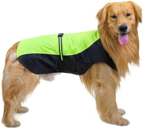 DHGTEP Regenmantel für Hunde, Hund wasserdichte Jacken Atmungsaktive Sportweste Regenmantel in 12 Größen für Kleine Mittelgroße Hunde Katzen (Color : Green, Size : 7XL) von DHGTEP